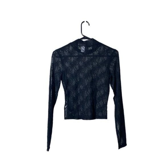 Divided Lace Top Womens Small FairyGrunge Goth‎ Witchy Black Lace Sheer - Picture 6 of 10